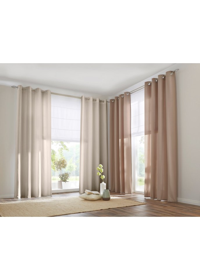 Microfaser Vorhang mit recyceltem Polyester (2er Pack)