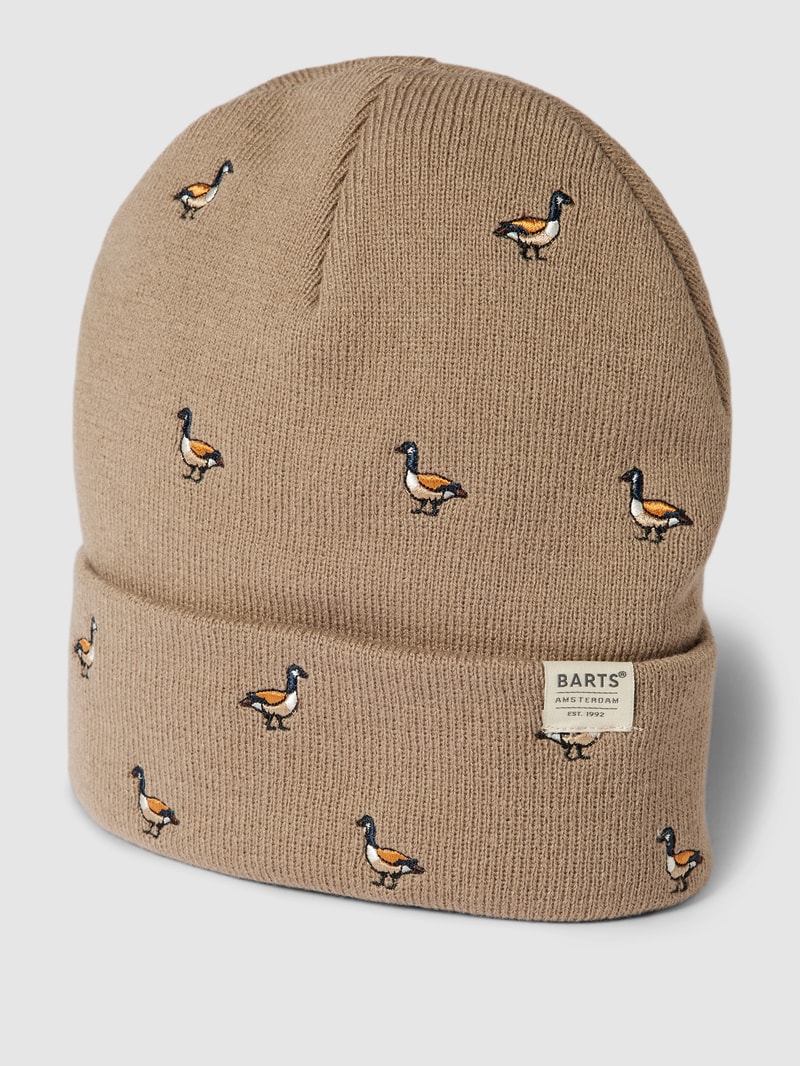 Mütze mit Allover-Muster Modell 'VINSON' in beige