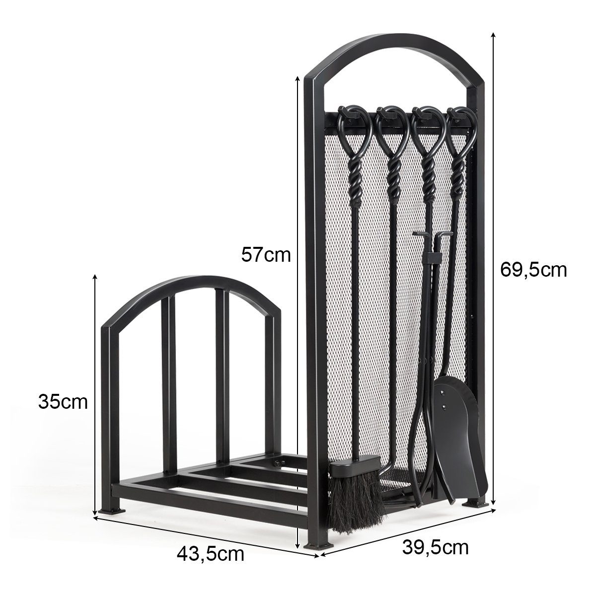 COSTWAY Kaminholzregal, BxTxH:40x43x70 cm, mit 4 Werkzeugen