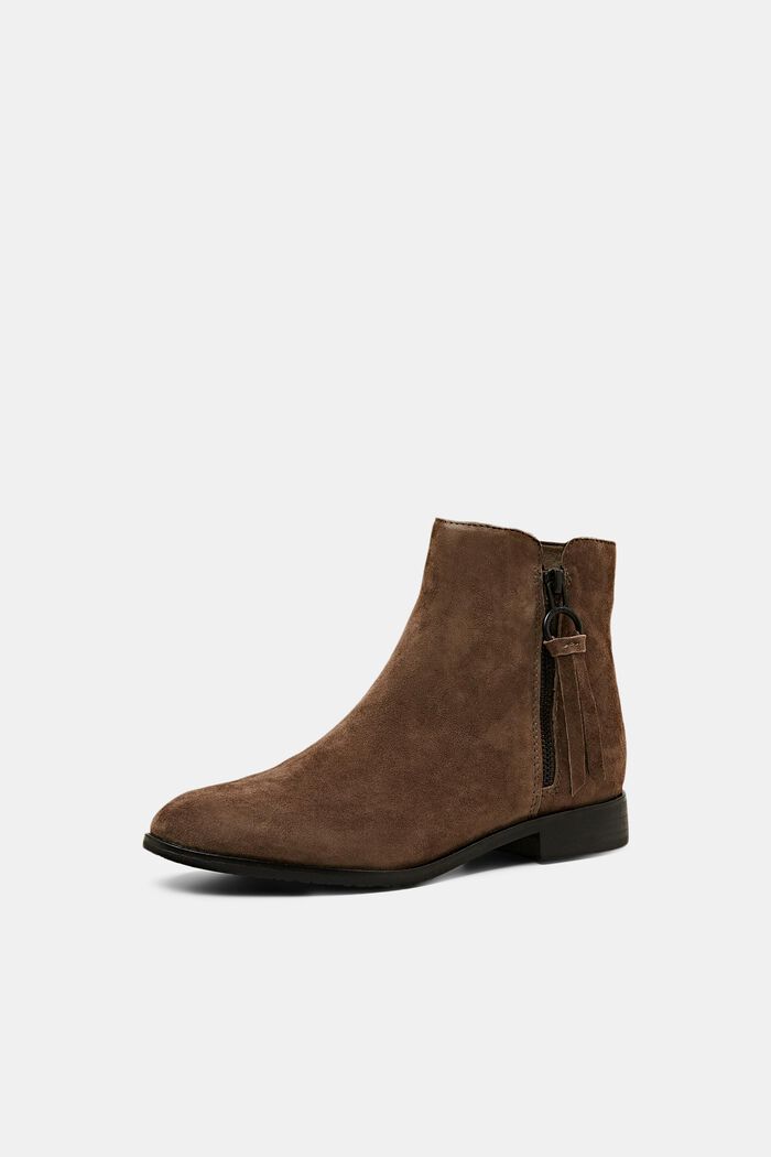 Rauleder-Boots mit Reißverschluss