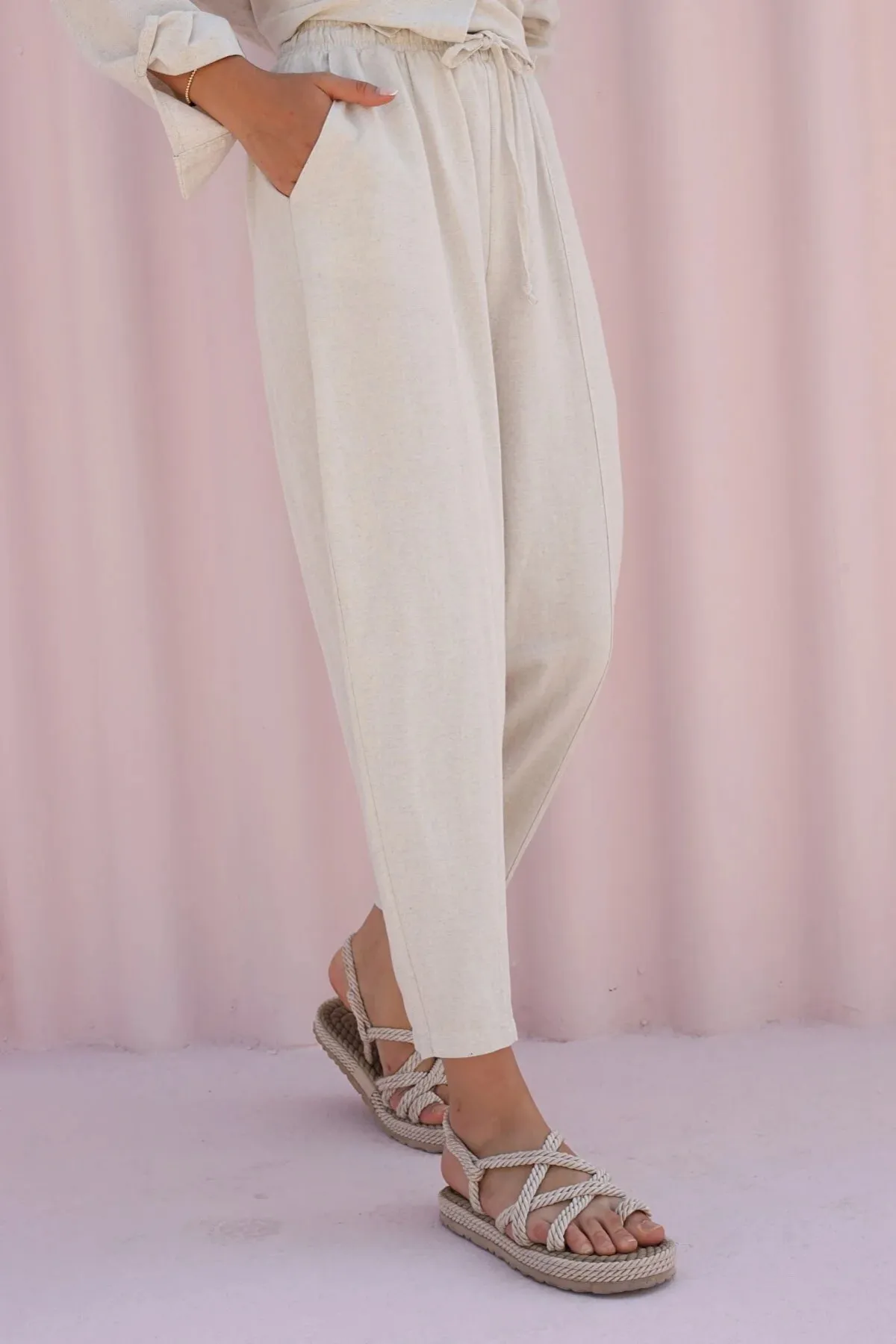 Laluvia  Steinige Leinen-Shalwar-Hose