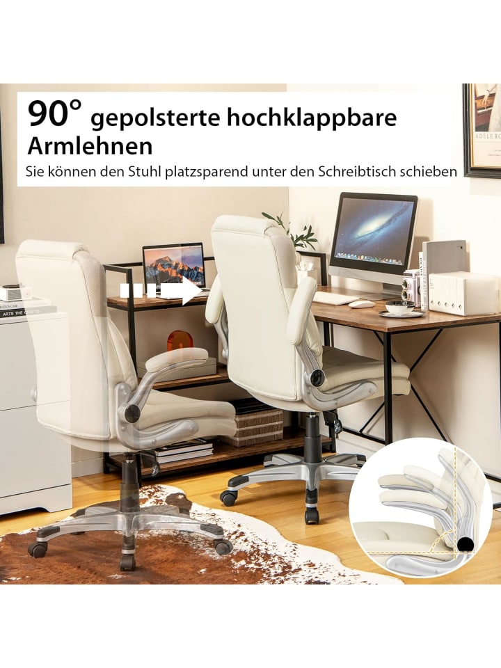 COSTWAY Bürostuhl bis 160 kg belastbar in Beige günstig kaufen onesize