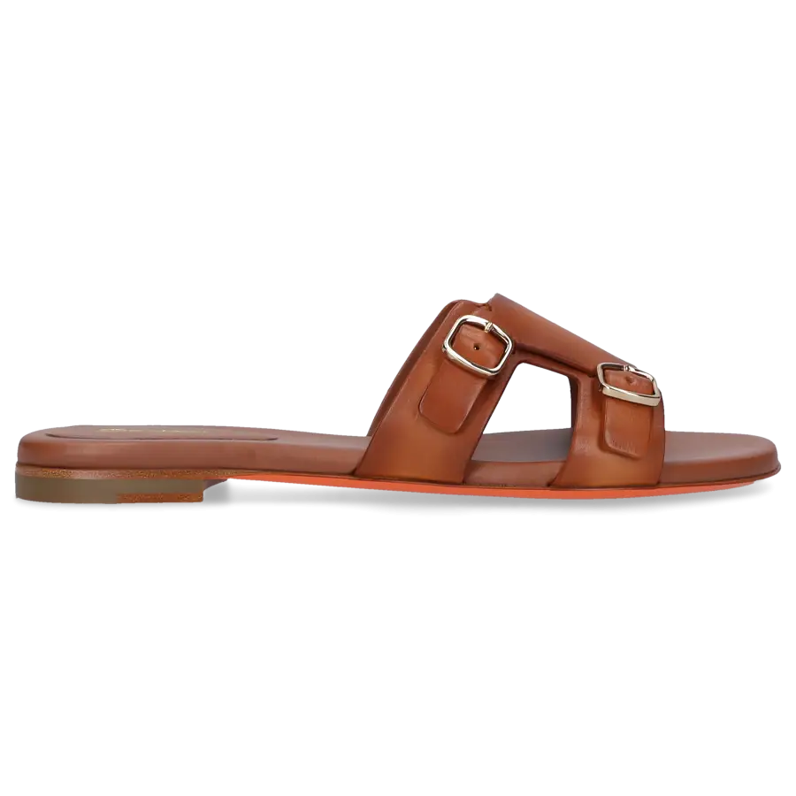 Santoni - Pantoletten 70071 Kalbsleder - braun