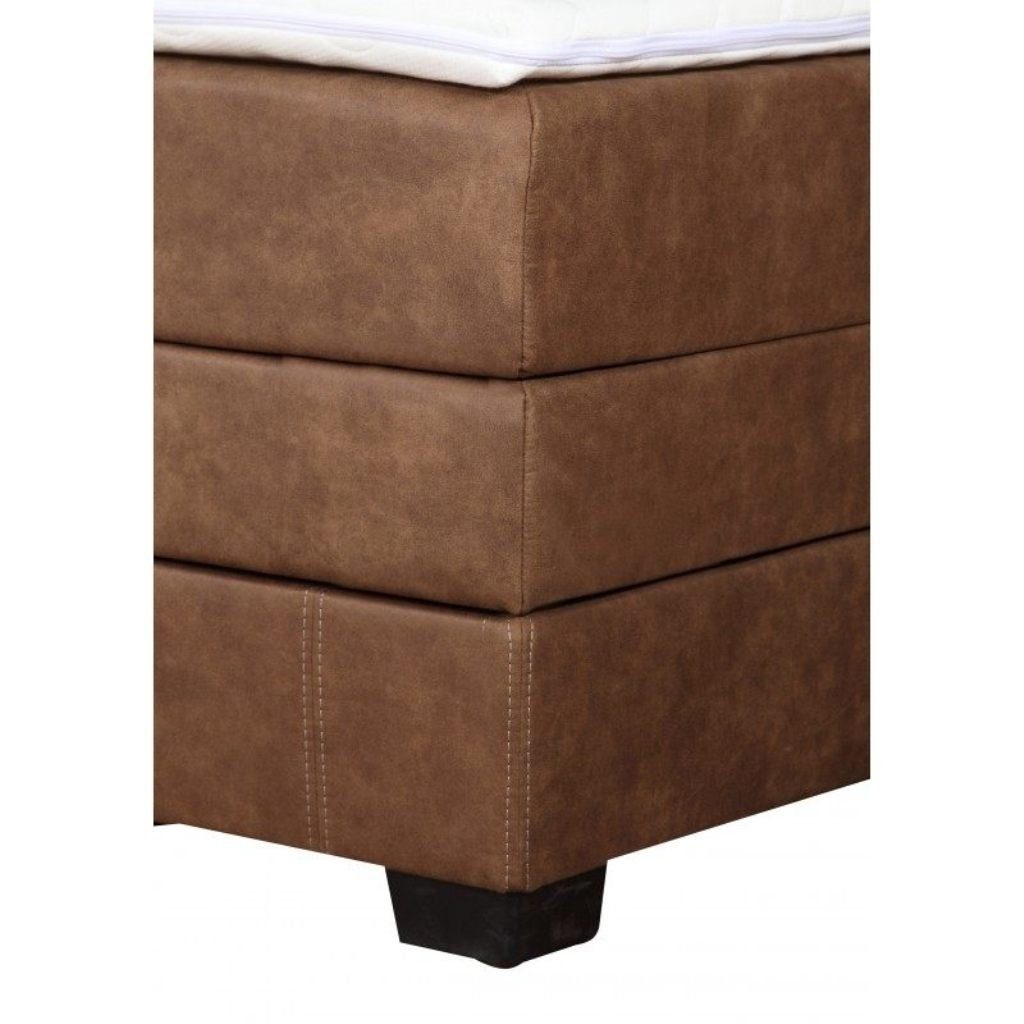 JVmoebel Lederbett, Bett Boxspring Design Betten Hotel Doppel Polster Leder Lederbett