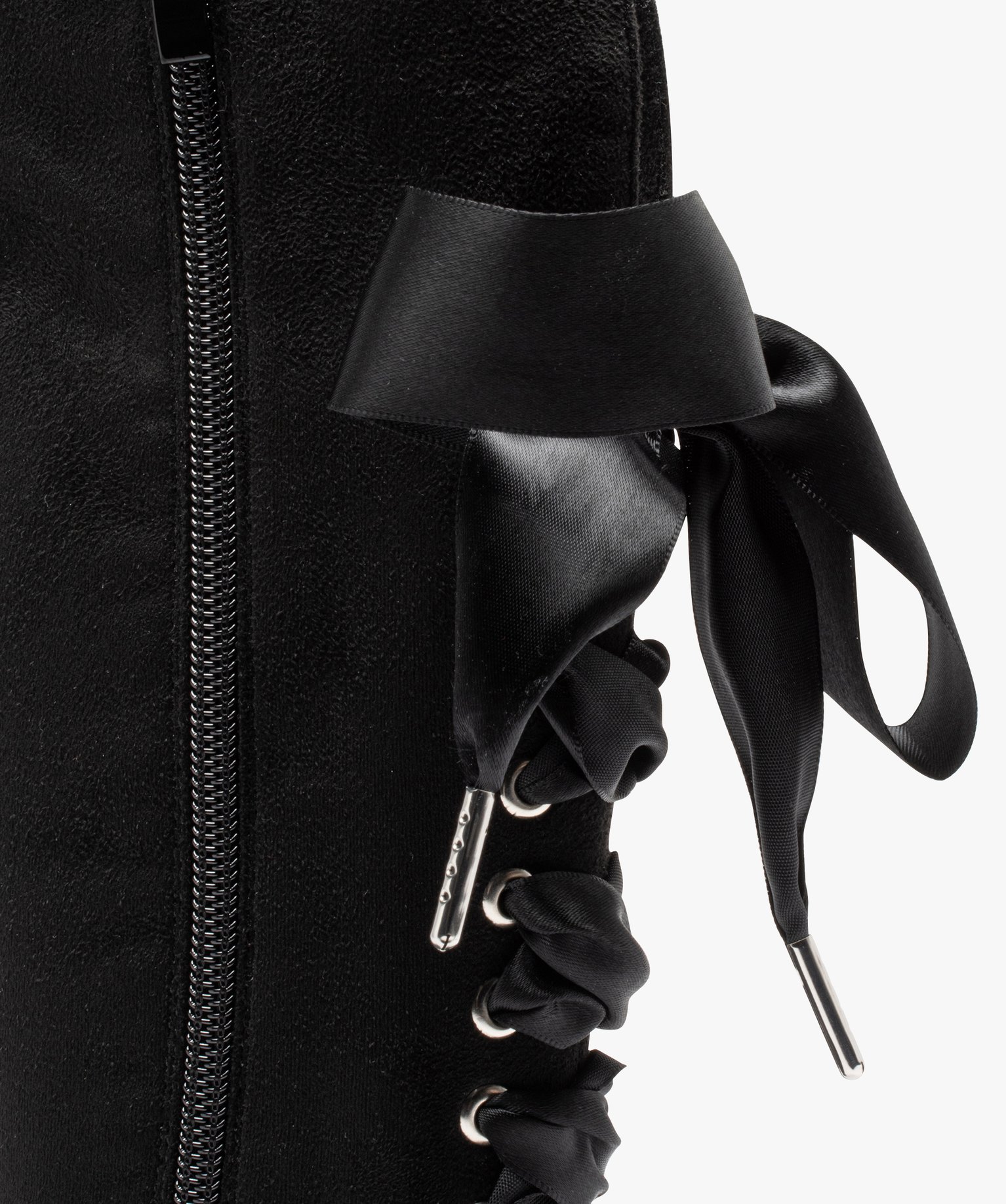 Bottes en suédine à tige lacée fille noir | GEMO