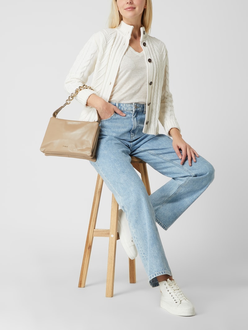 Handtasche aus Leder Modell 'Piuma' in taupe