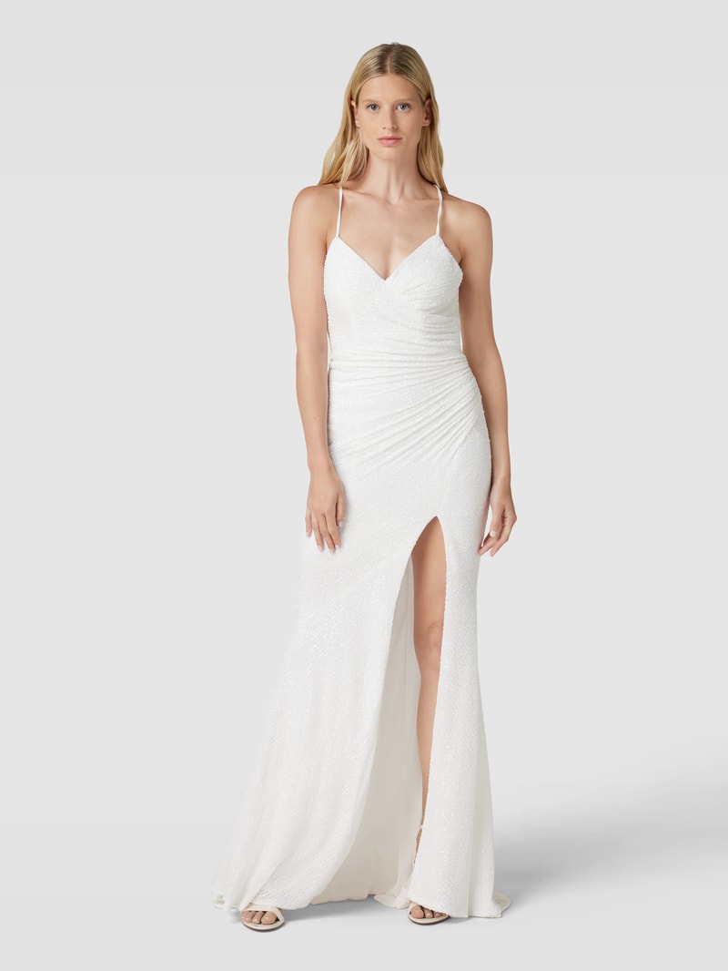 Brautkleid mit Paillettenbesatz in offwhite