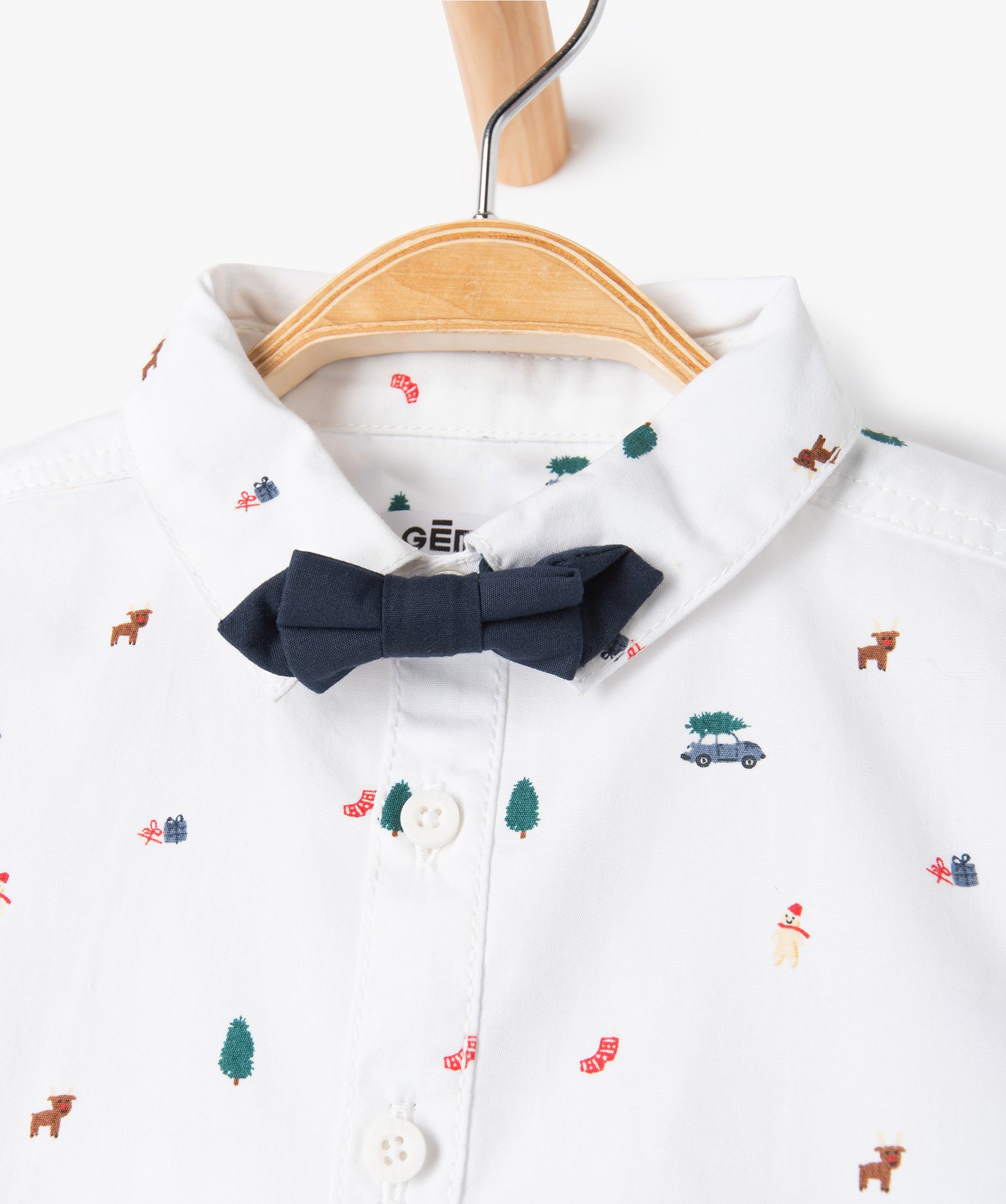 Chemise bébé Garçon à motifs de Nol avec noeud papillo... blanc | GEMO
