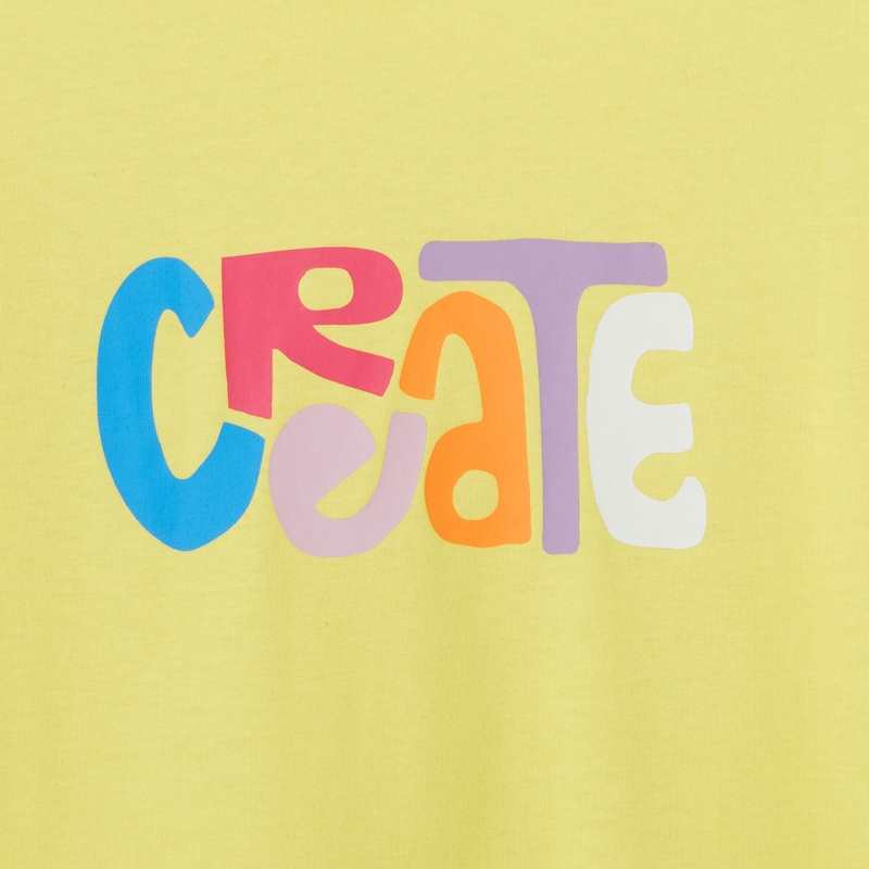 T-shirt fille message jaune en coton recyclé Catimini