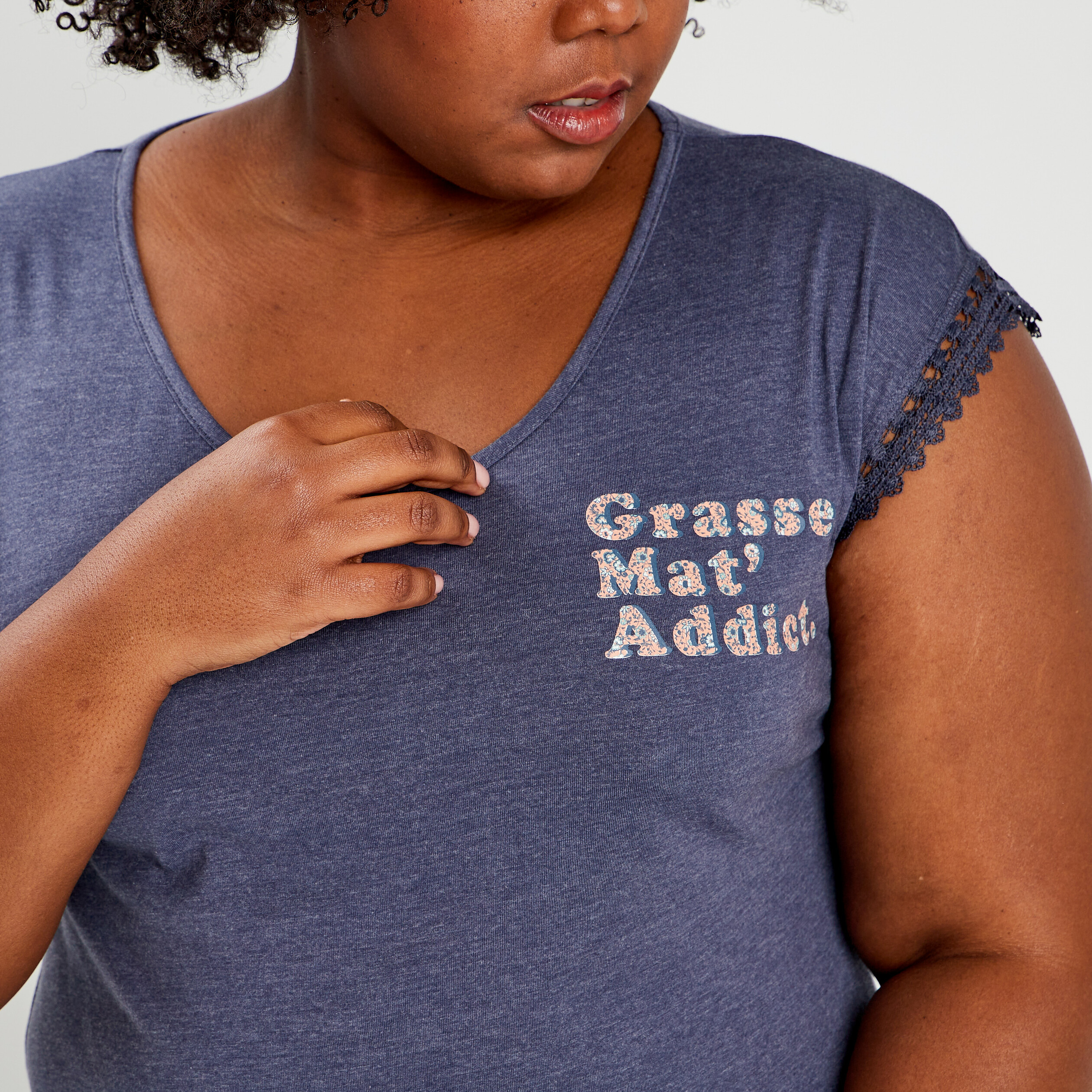 Ensemble pyjama 2 pièces rose femme grande taille | La Halle