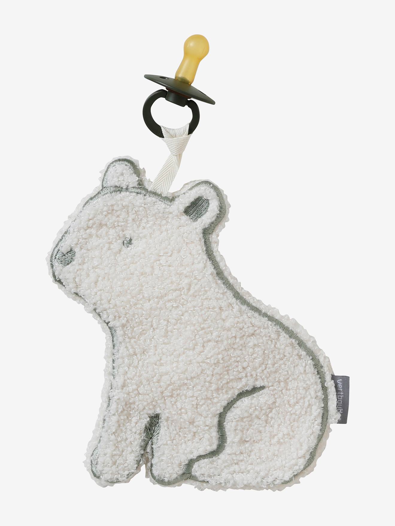 Vertbaudet Baby Schnullerkette mit Eisbär - wollweiß