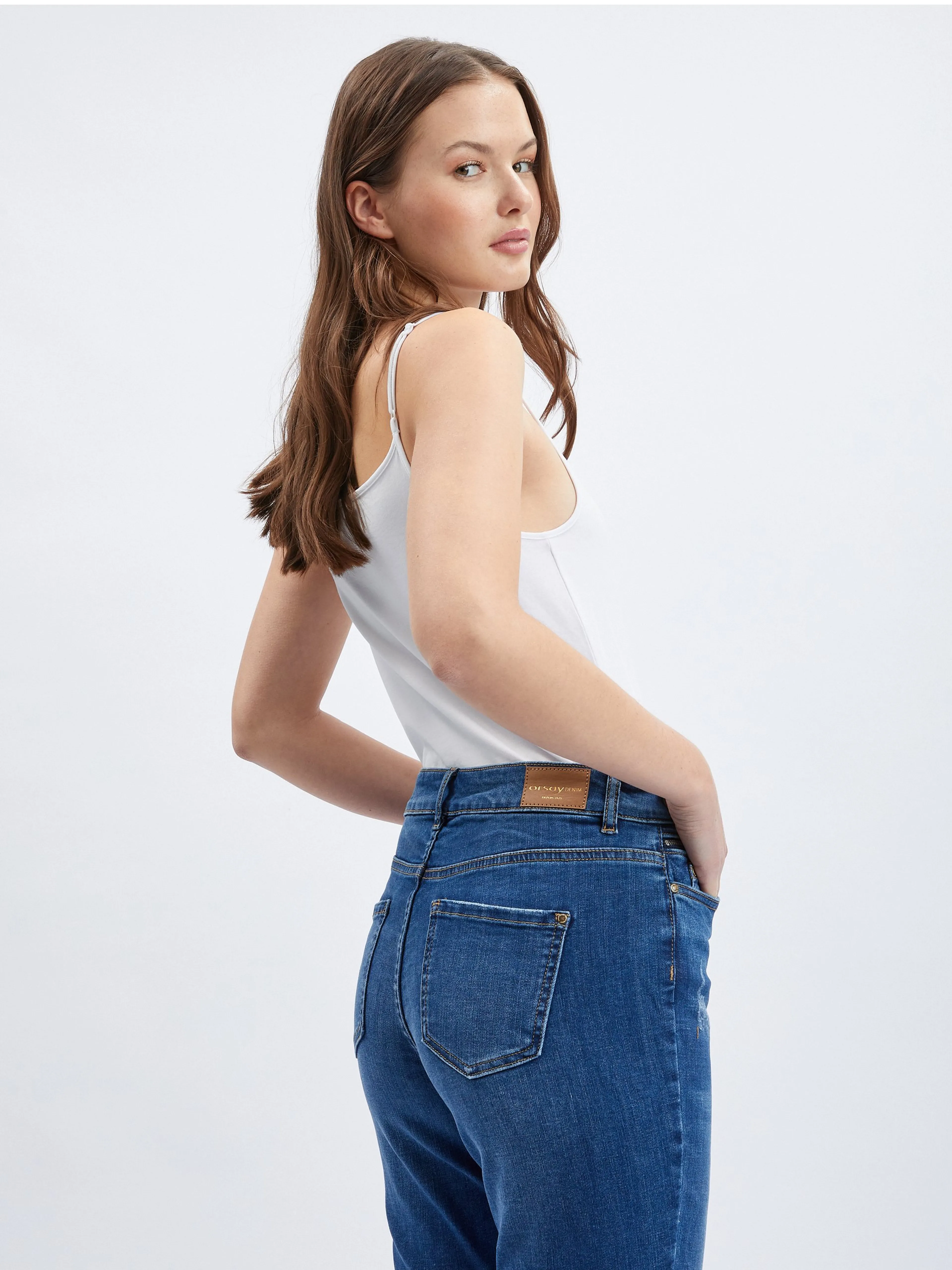 Dunkelblaue Damen-Boyfriend-Jeans ORSAY