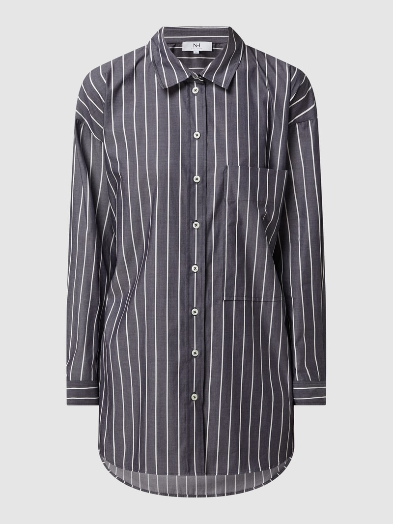 Oversized Bluse mit Nadelstreifen in anthrazit