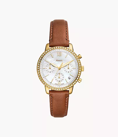 Fossil Uhr Neutra Chronograph Leder mittelbraun