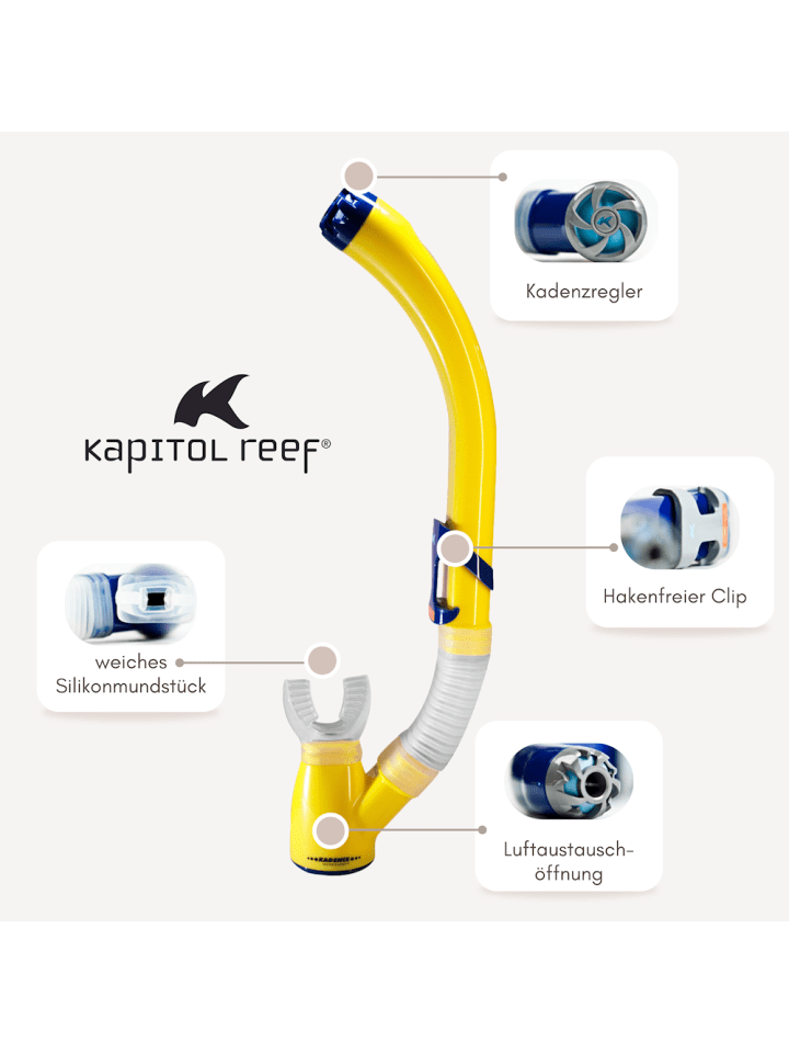 Kapitol Reef Schnorchel Ventilschnorchel Tauchen Kapitol Reef Profiqualität gelb günstig kaufen onesize
