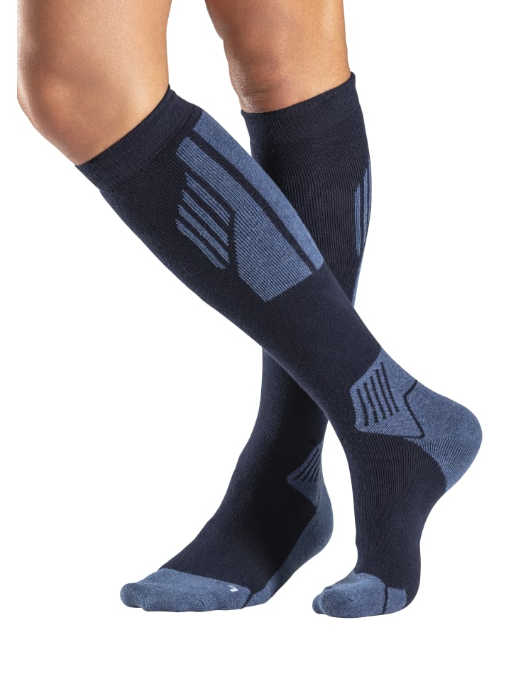 H.I.S Skistrümpfe in 1x marine/ jeans meliert, 1x jeans meliert/ marine günstig kaufen