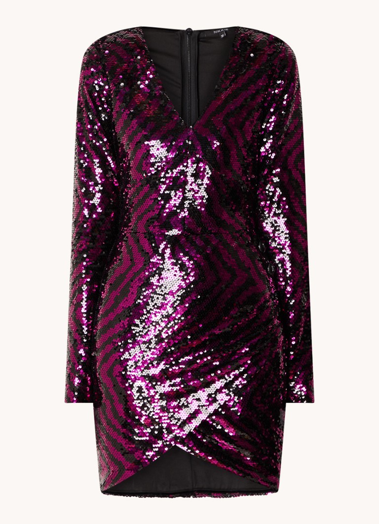 Minivestido de lentejuelas con estampado de cebra de Nikkie Jasmine
