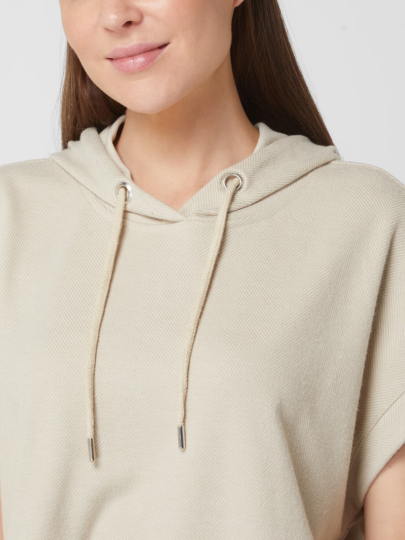 Hoodie mit kurzen Ärmeln in beige