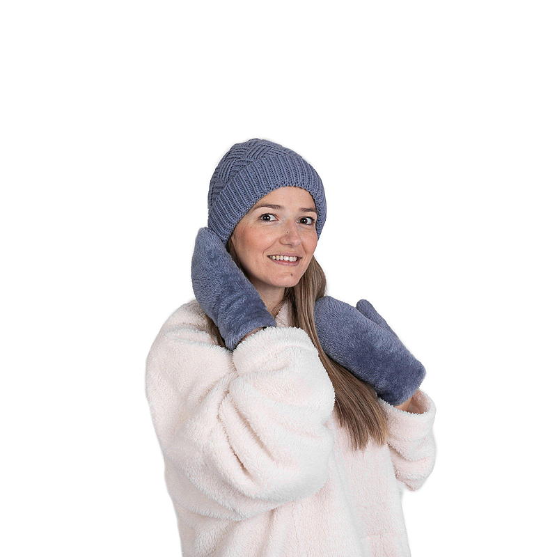 Vott teddyfleece blå
