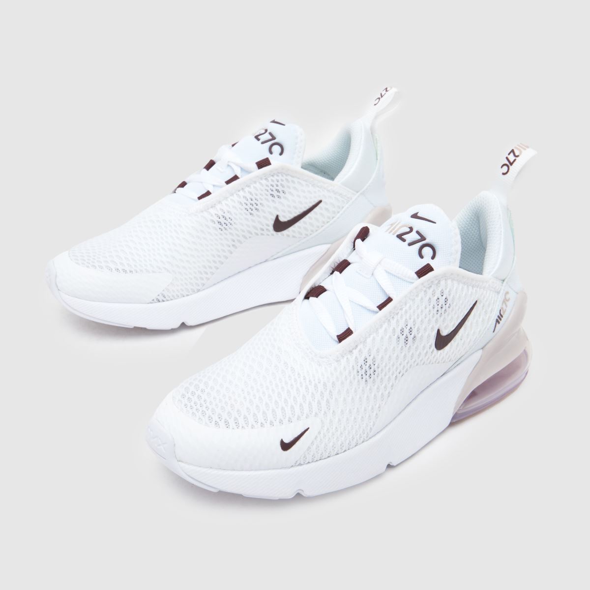 Nike vita & vinröda Air Max 270 flickor junior träningsskor
