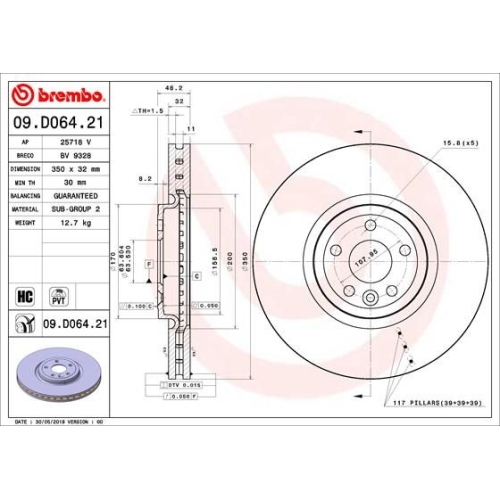 09.D064.21 BREMSSCHEIBE BREMBO VA  VP1 - ATU
