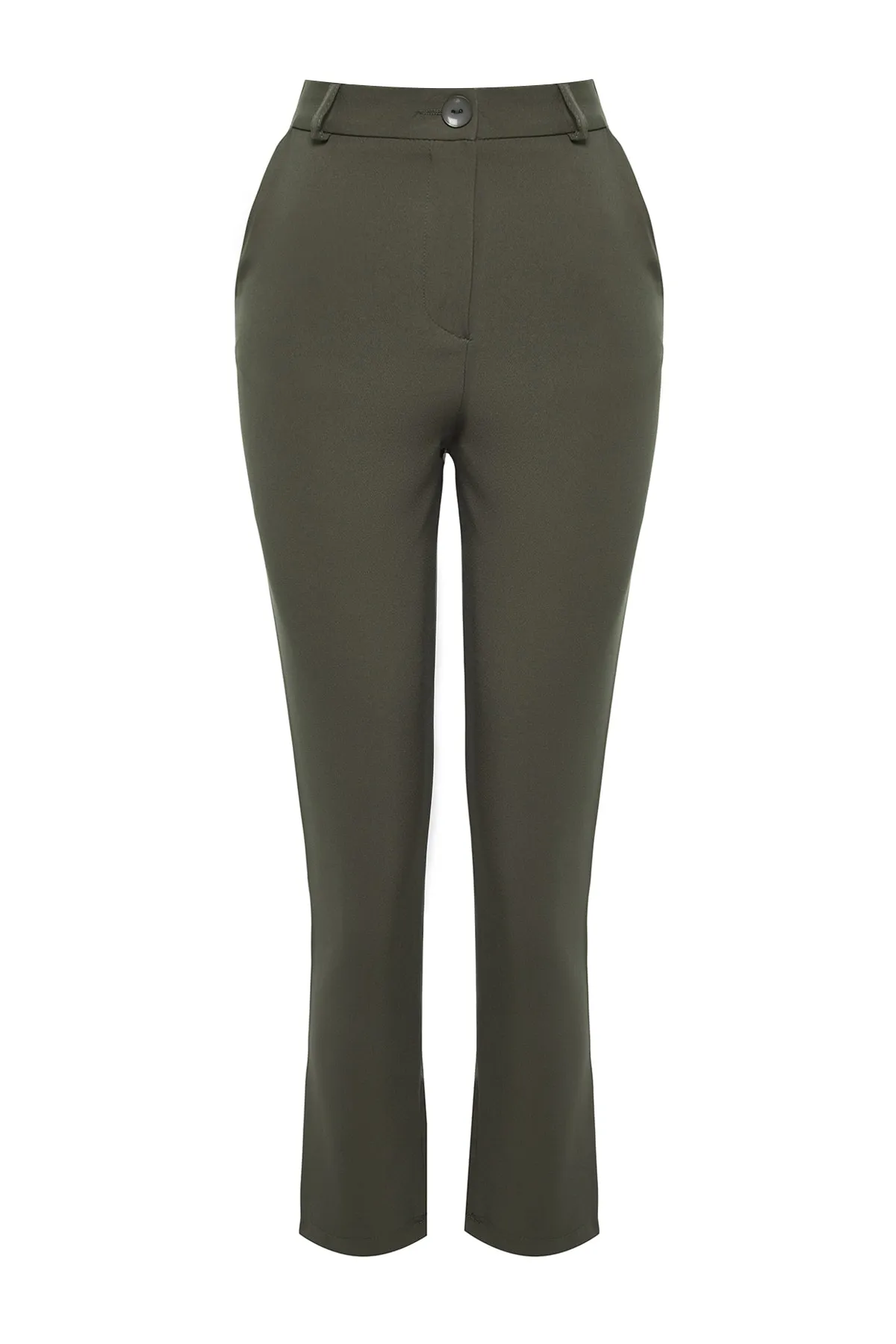 Trendyol Collection  Dunkle Anthrazit-Basic-Zigaretten-Webhose mit schmalem Beinschnitt TWOSS19ST0038