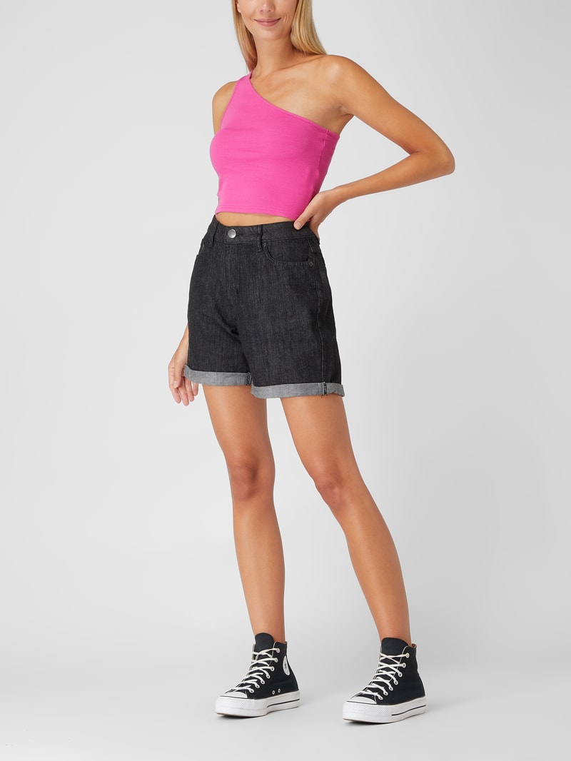 Regular Fit Jeansshorts aus Baumwolle in schwarz