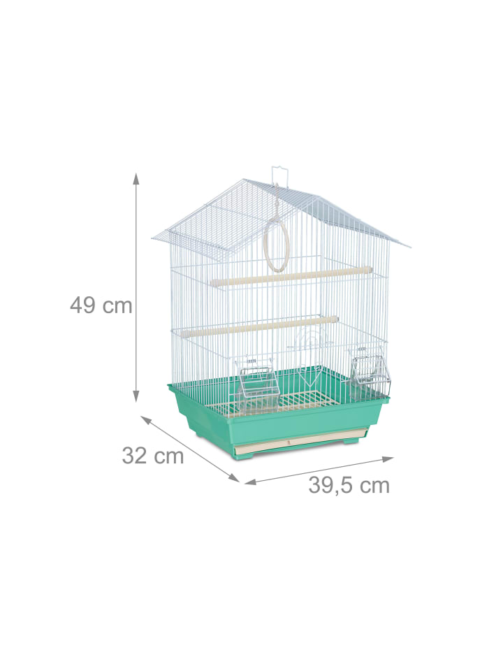 relaxdays Vogelkäfig in Hellblau/Mintgrün - (B)39,5 x (H)49 x (T)32 cm günstig kaufen onesize