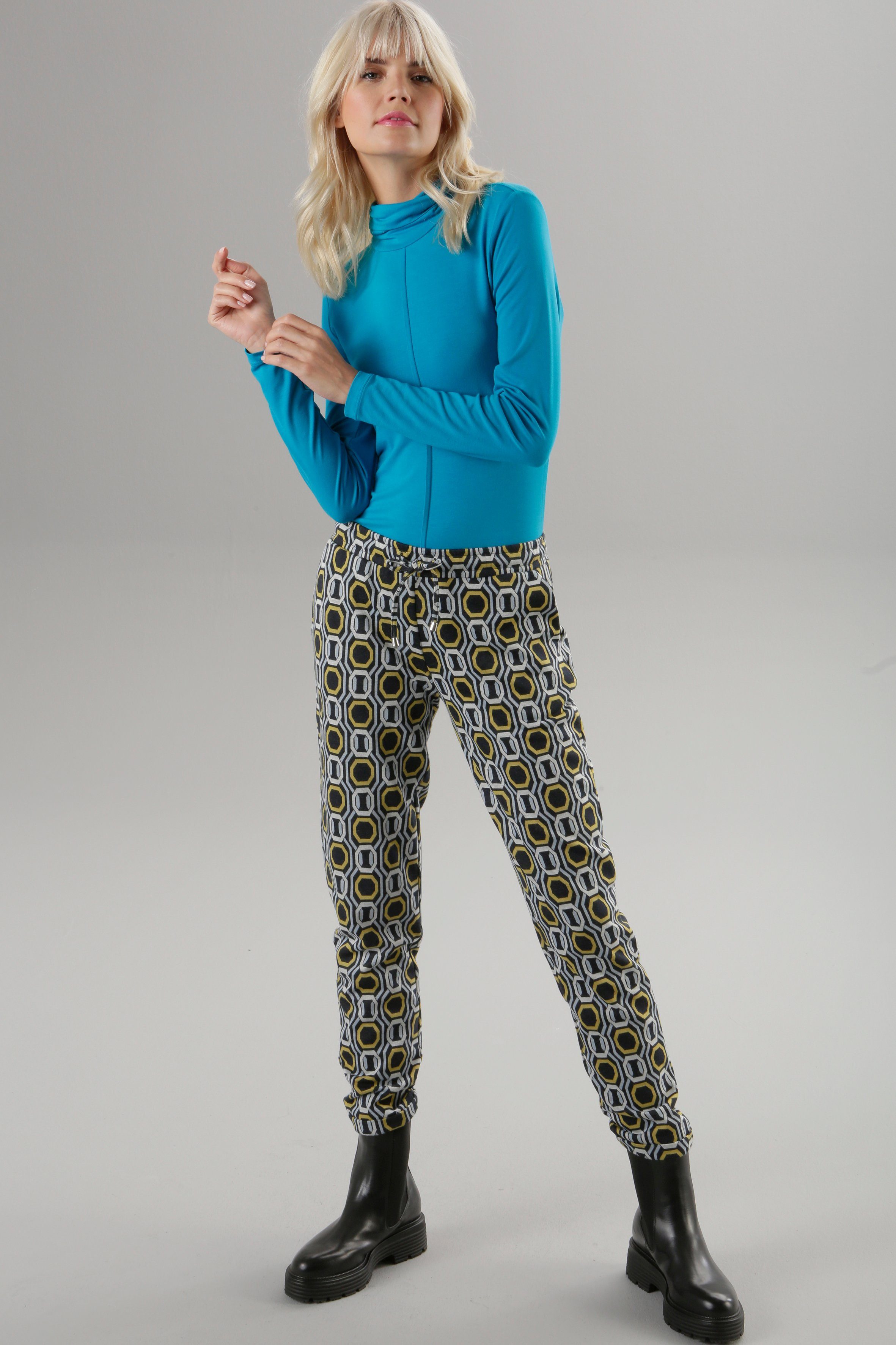 Aniston SELECTED Langarmshirt mit Rollkragen und Biese