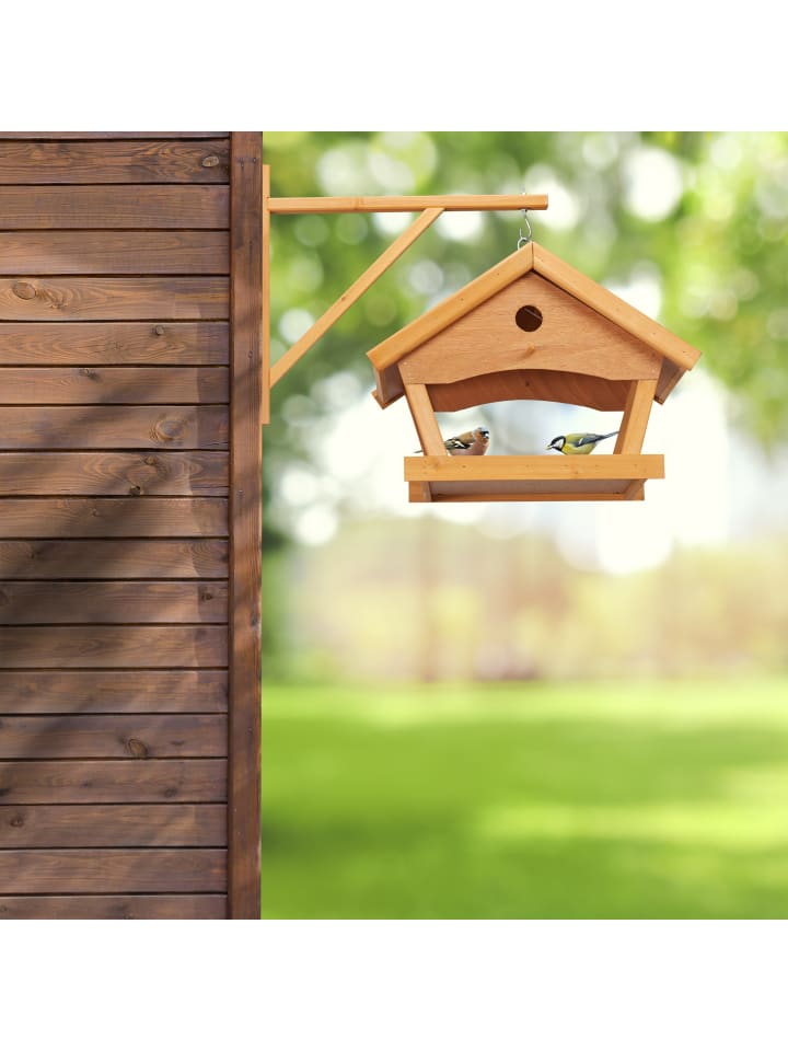 relaxdays Vogelfutterhaus in Natur - (B)42,5 x (H)35 x (T)40,5 cm günstig kaufen onesize
