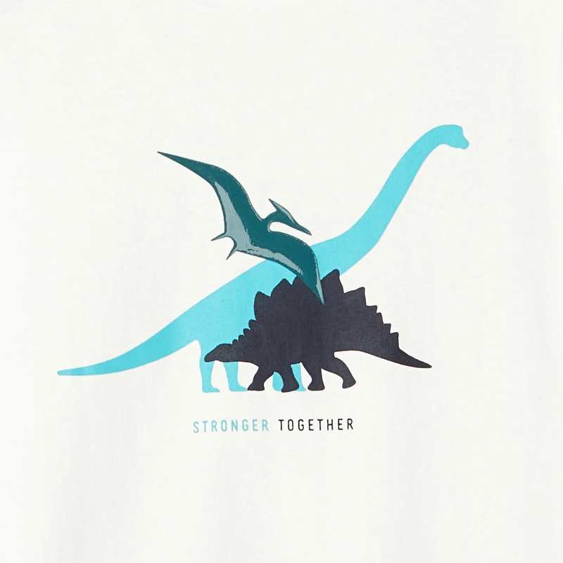 T-shirt motif dinosaures blanc garçon