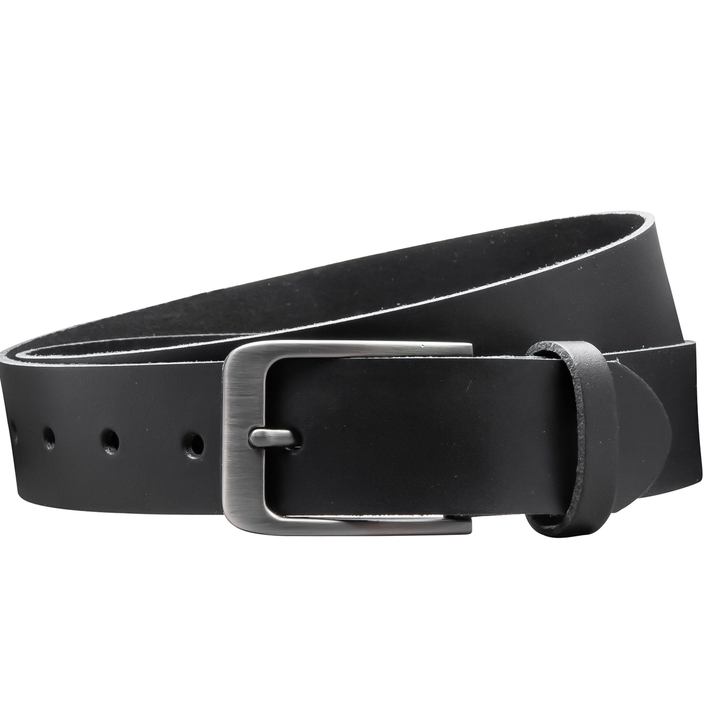 COLOGNEBELT Ledergürtel OM411-SL-Schwarz MADE IN GERMANY, Schwarz Kürzbar, 100 % Echtleder, Aus einem Stück, Unisex
