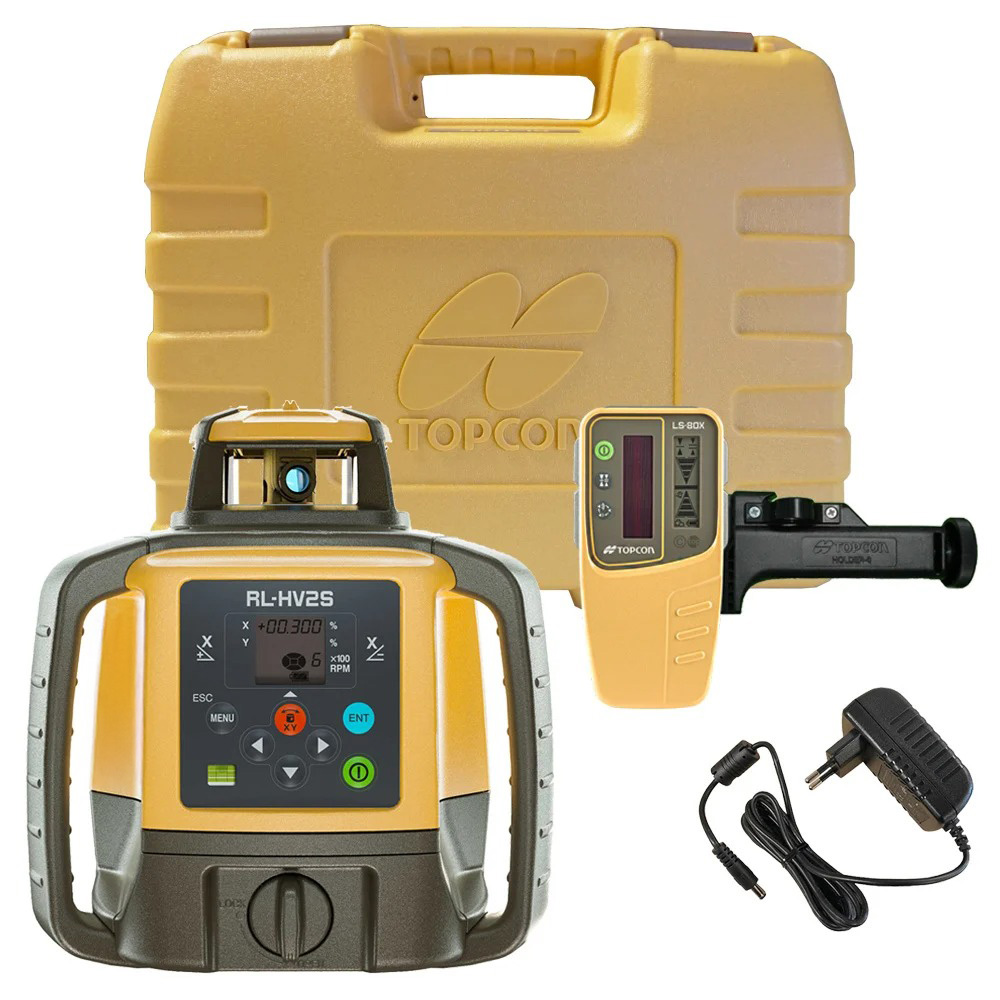 Topcon 1051612-23Set RL-HV2S + LS-80X - Laser de construction multifonctionnel à double pente