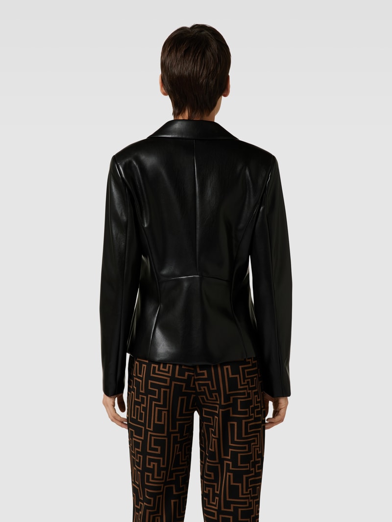 Blazer in Leder-Optik in schwarz