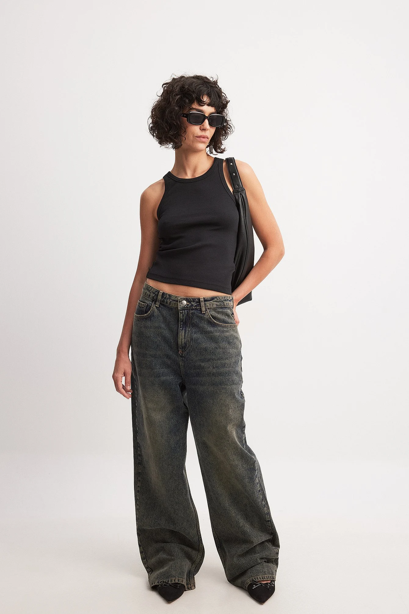 Weite Jeans mit niedriger Taille