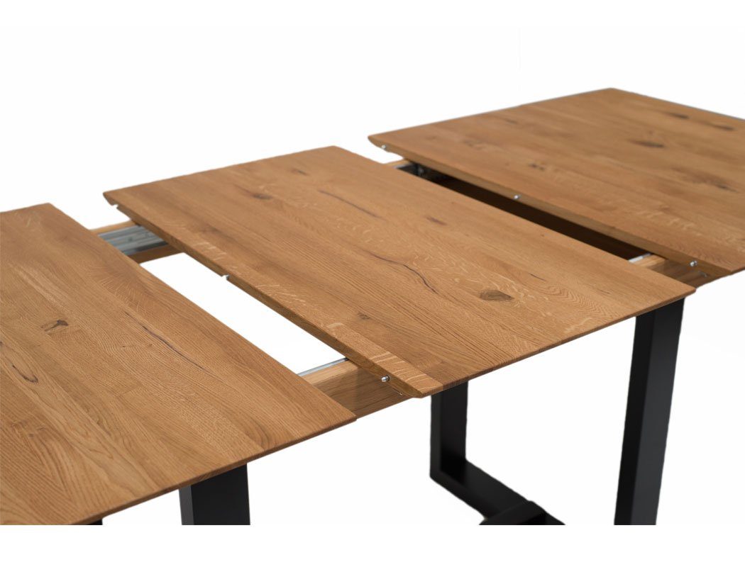 expendio Eckbankgruppe Gunar 1XL, (komplette Tischgruppe, Spar-Set, 4-tlg), Tisch Gunar Eiche rustikal + Eckbank Eda 3 + Bank + Stuhl Caja Gray