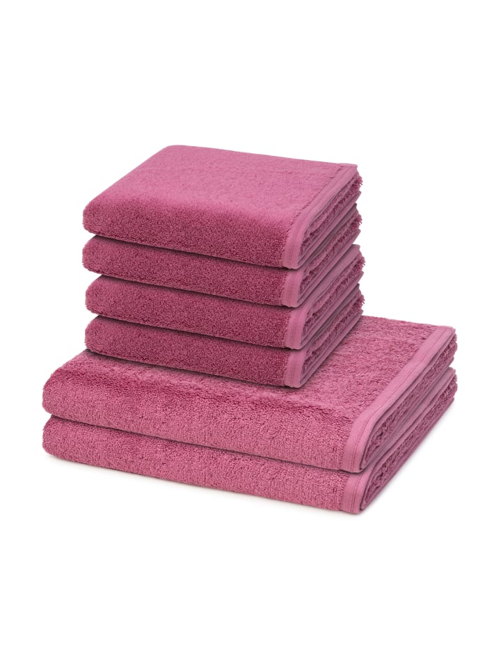 Vossen 4 X Handtuch 2 X Duschtuch im Set Vegan Life in Blackberry günstig kaufen 6