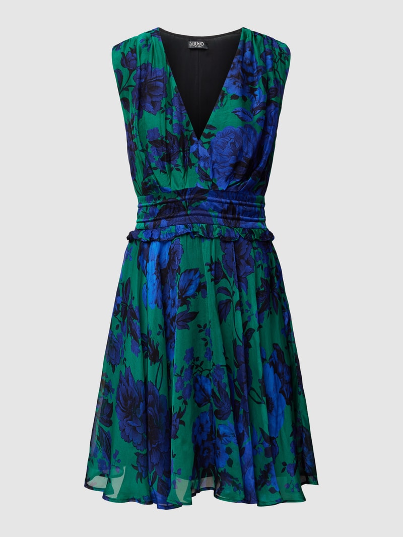 Cocktailkleid mit Volants Modell 'ABITO' in blau