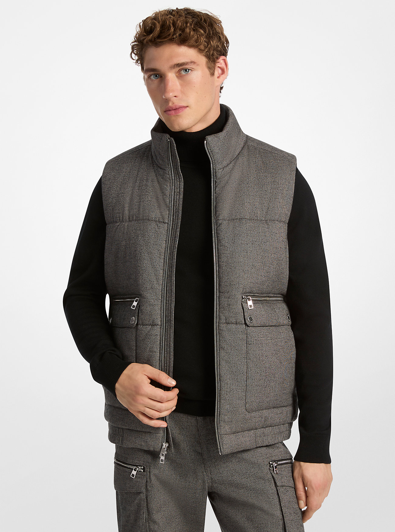 Gilet imbottito in cotone pied de poule - ASH