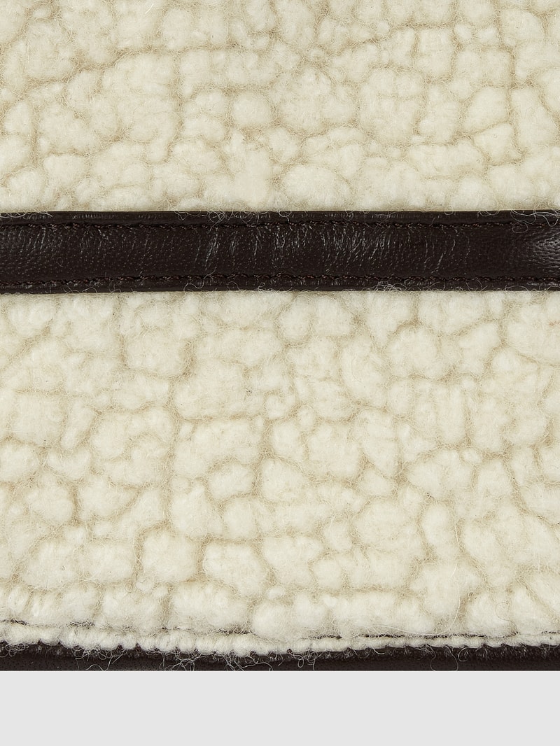Handschuhe aus Teddyfell und Leder in dunkelbraun