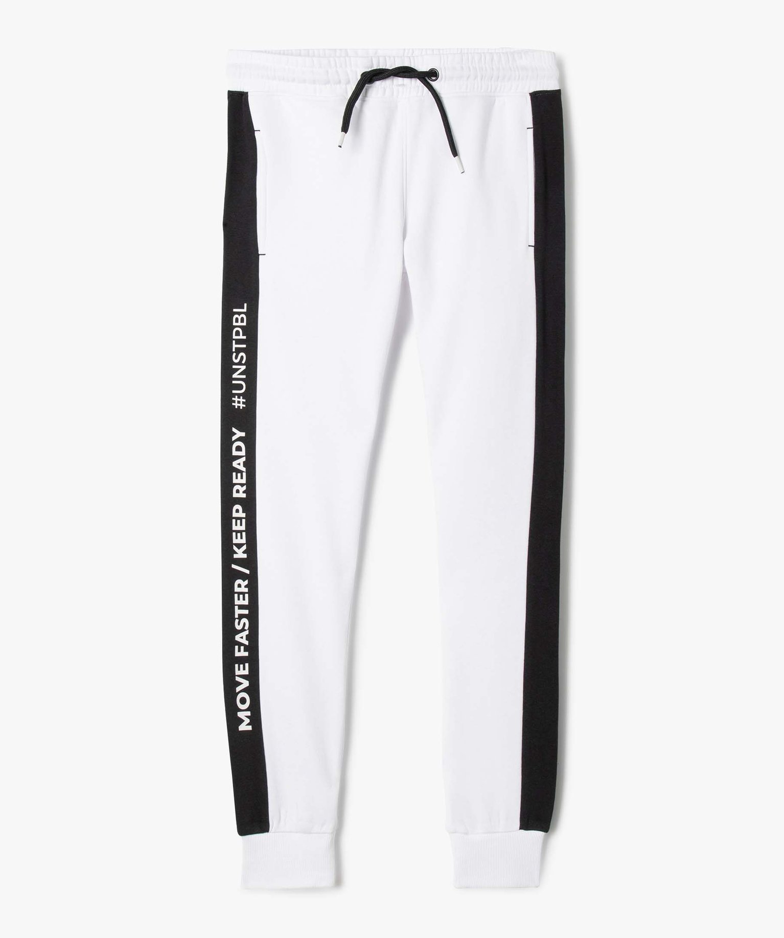 Pantalon de jogging Garçon avec bandes contrastantes sur le... blanc | GEMO