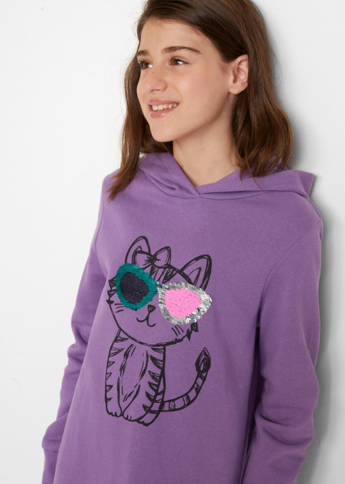 Mädchen Sweatkleid mit Wendepailletten