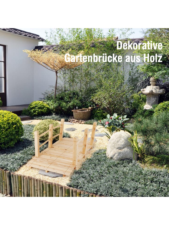 COSTWAY Holzbrücke 150x67x55 cm in Beige günstig kaufen onesize