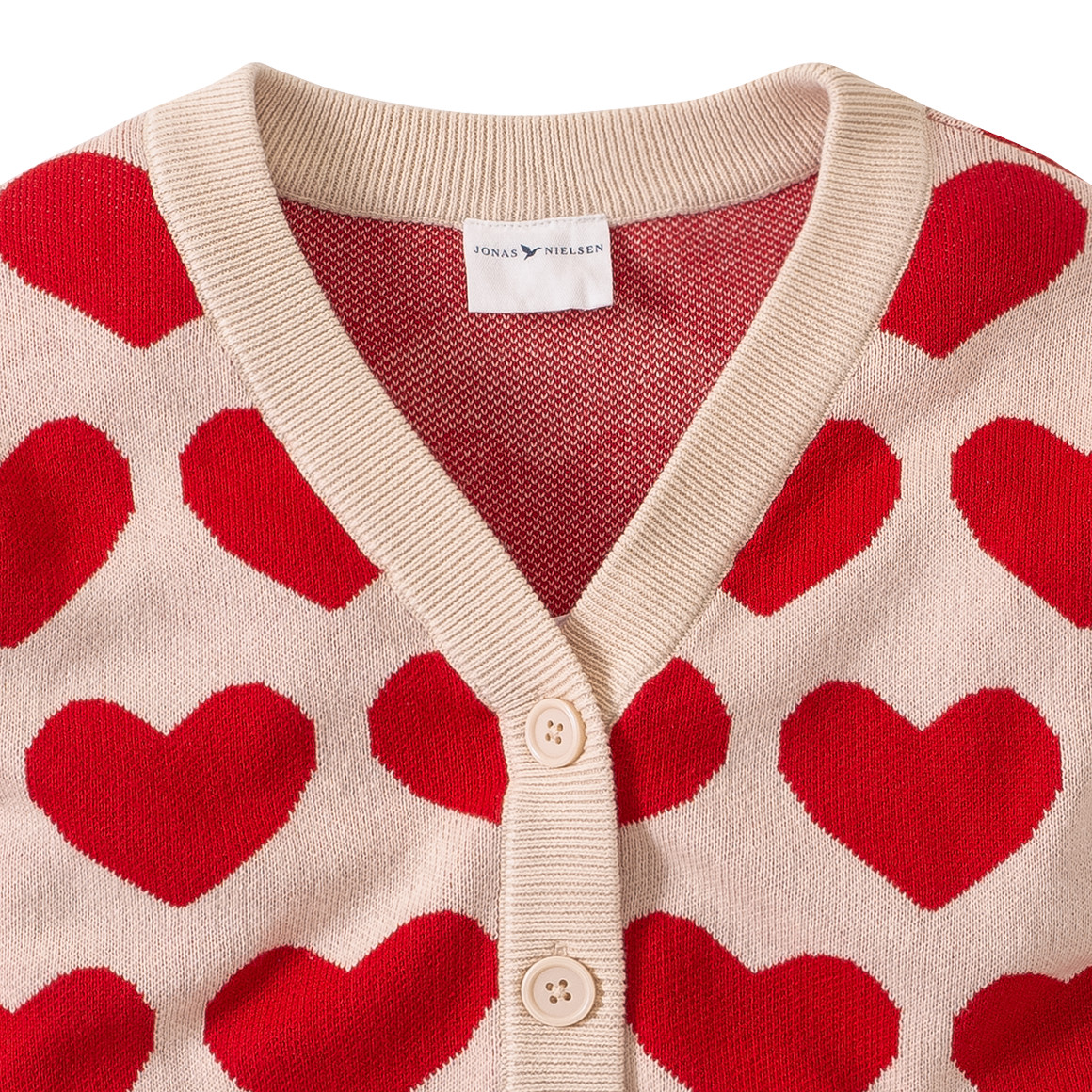 Mädchen Strickjacke mit Herz-Allover