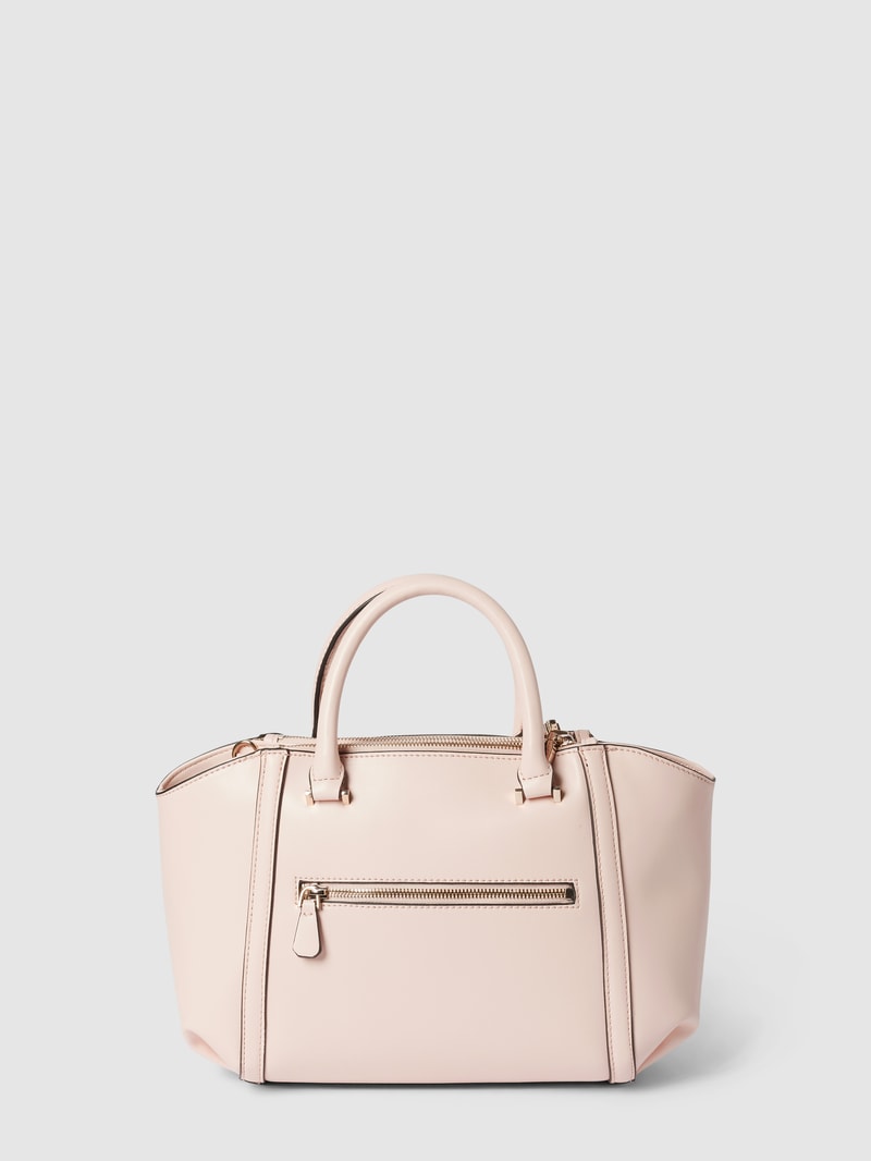 Handtasche mit Label-Applikation in metallic Modell 'LEIE' in rosé
