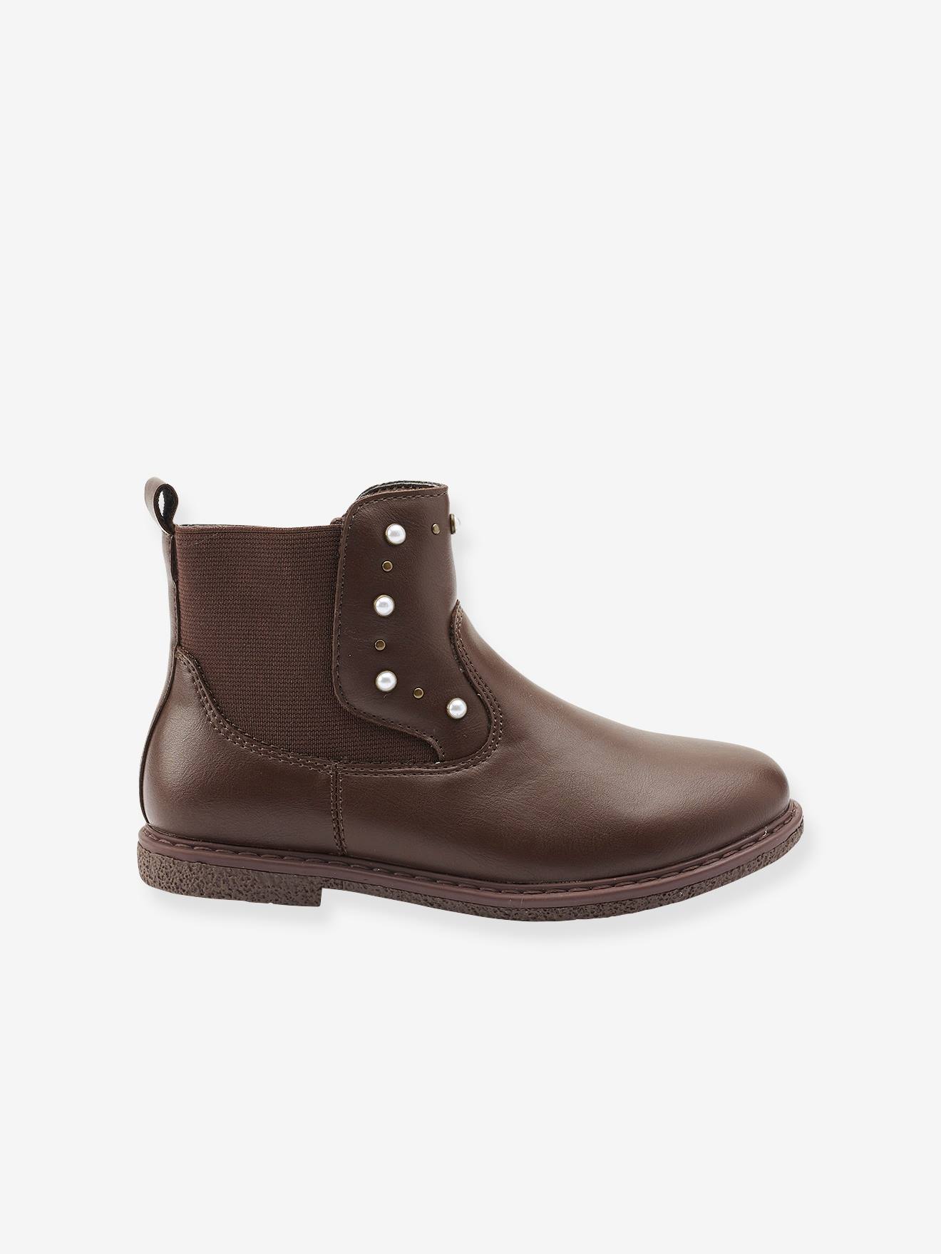 Vertbaudet Mädchen Boots mit kleinem Absatz - braun