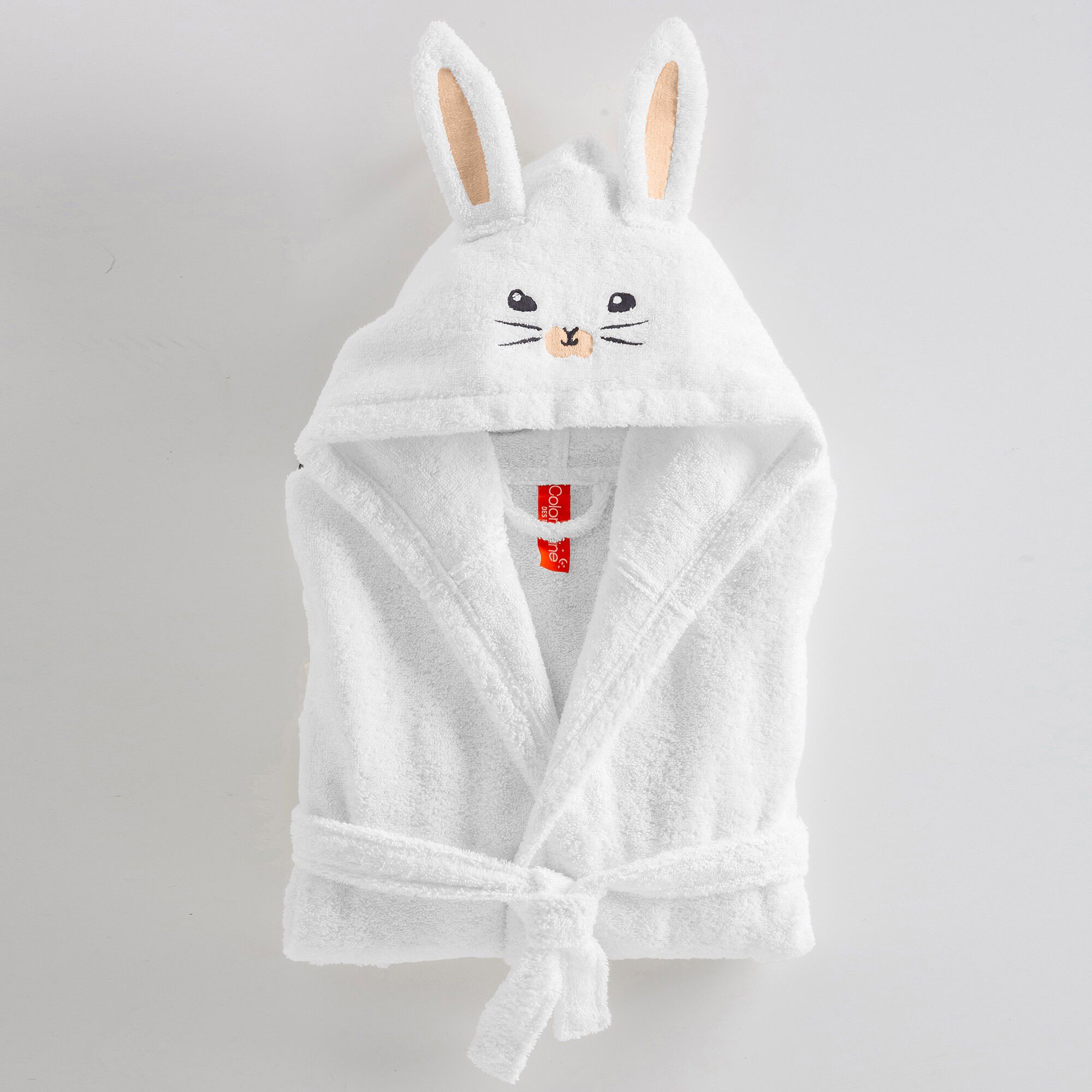 Peignoir de bain enfant lapin à capuche éponge coton