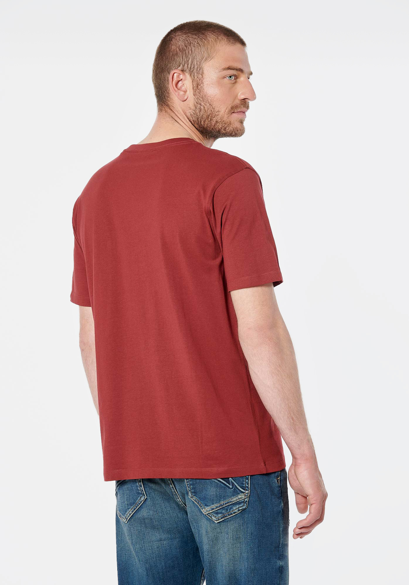 RIZZO  T-shirt bordeaux homme 100% coton