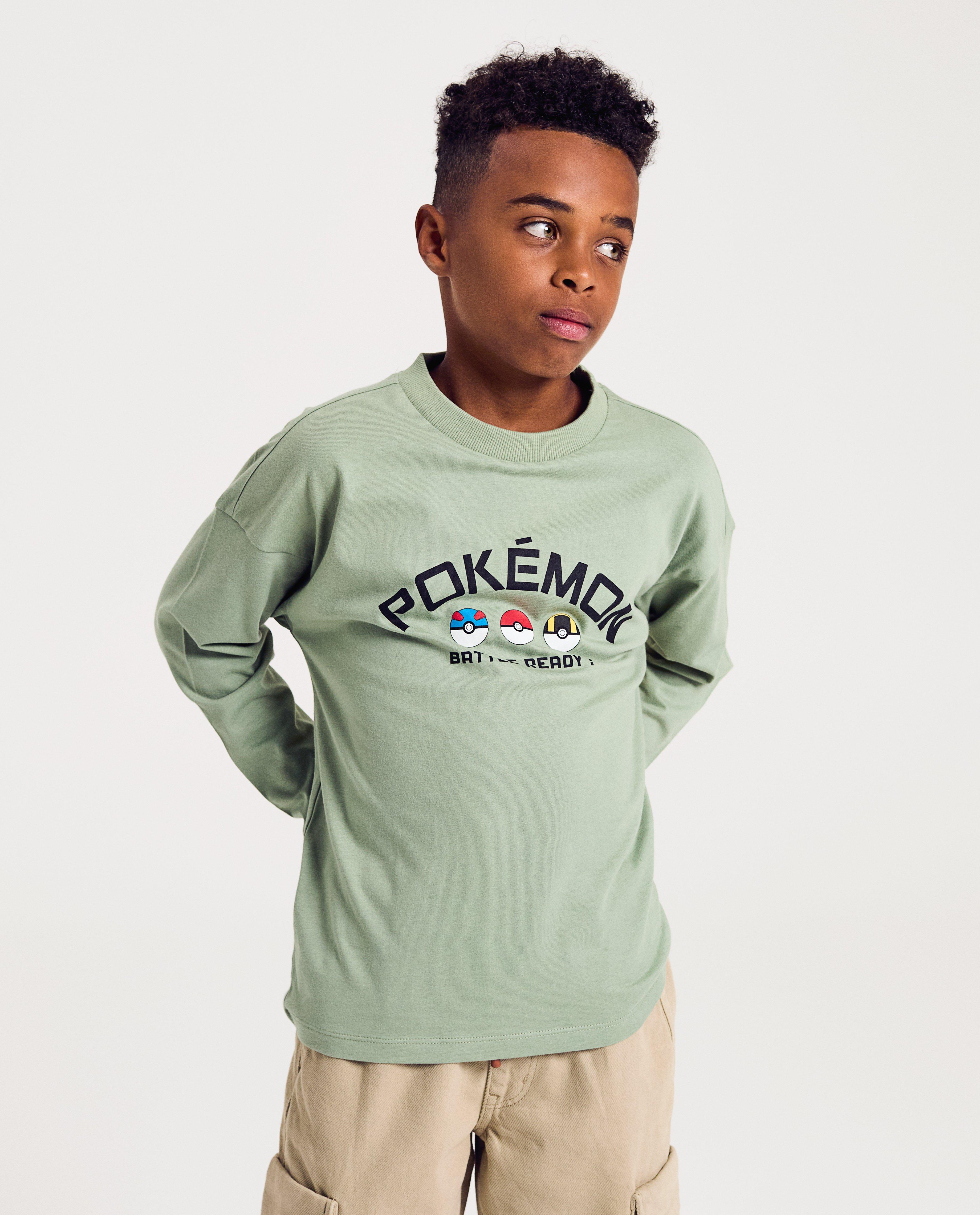 Pokémon hosszú ujjú, neon sárga Pokémon mintával