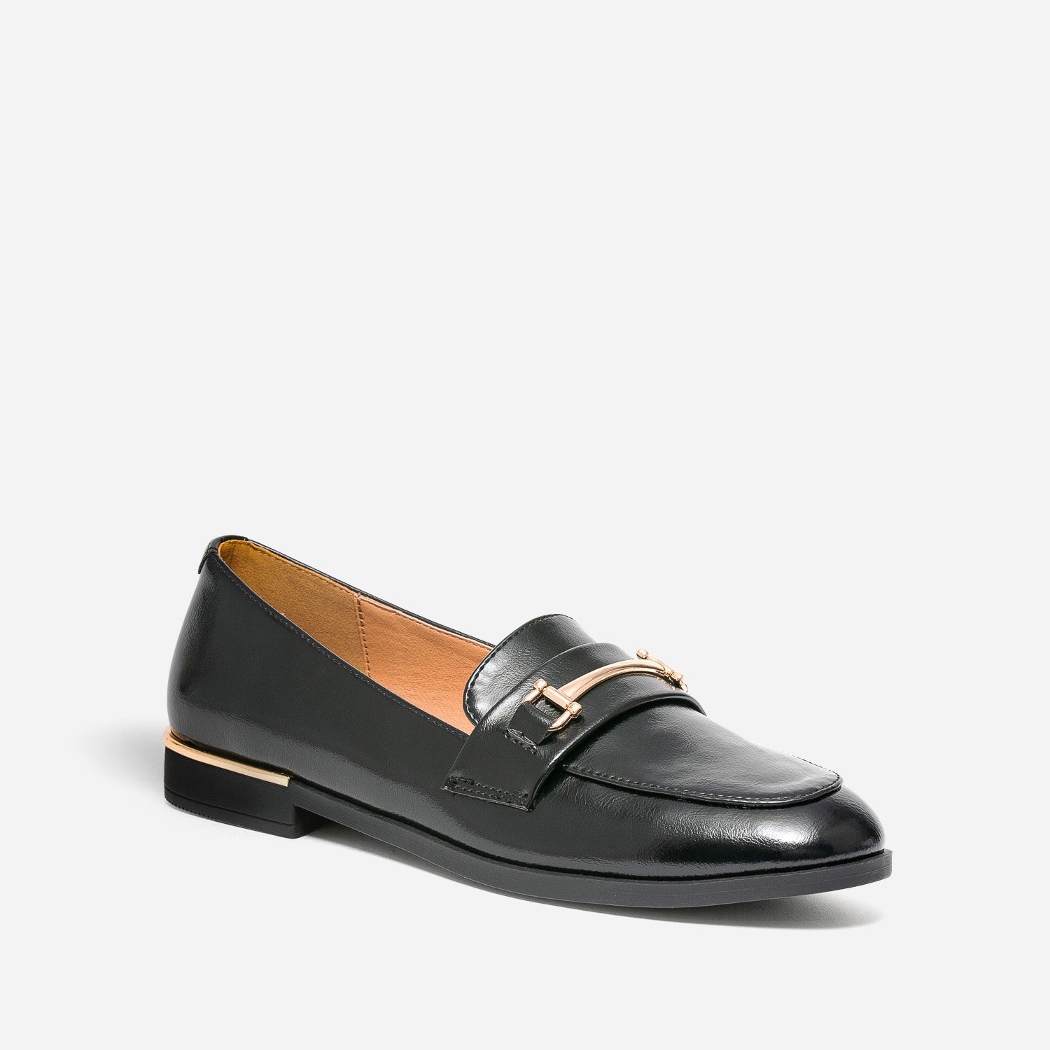 Mocassin noir détails dorés